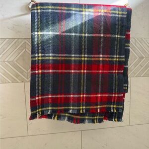 Zara Plaid Fringe Extra Large Scarf